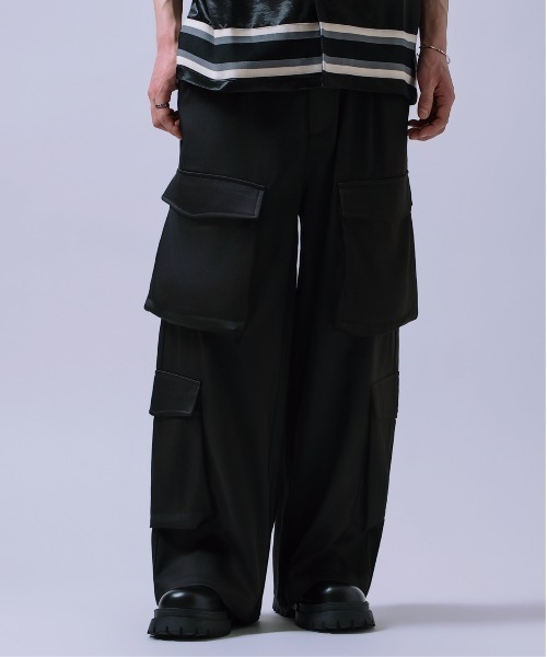Crownor(クラウノアー)の「ナチュラルストレッチ ワイドカーゴパンツ(カーゴパンツ・メンズ・ダークグリーン/ブラック/グレー・SMALL/LARGE/MEDIUM)」の21枚目の写真