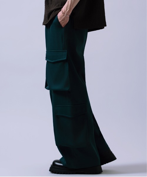 Crownor(クラウノアー)の「ナチュラルストレッチ ワイドカーゴパンツ(カーゴパンツ・メンズ・ダークグリーン/ブラック/グレー・SMALL/LARGE/MEDIUM)」の12枚目の写真