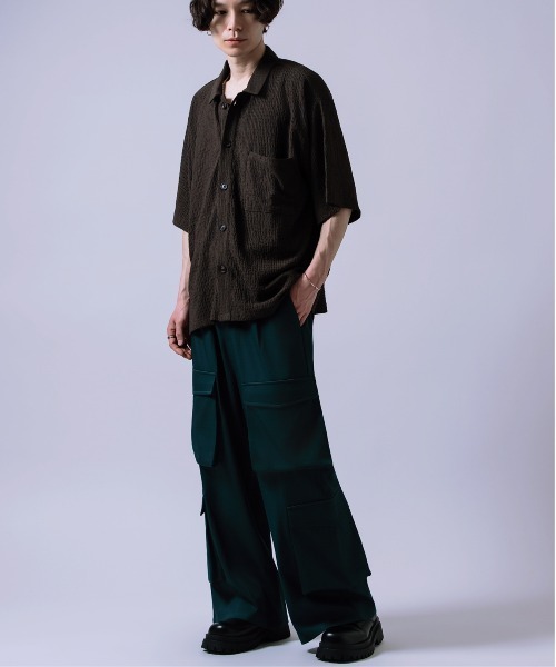 Crownor(クラウノアー)の「ナチュラルストレッチ ワイドカーゴパンツ(カーゴパンツ・メンズ・ダークグリーン/ブラック/グレー・SMALL/LARGE/MEDIUM)」の10枚目の写真
