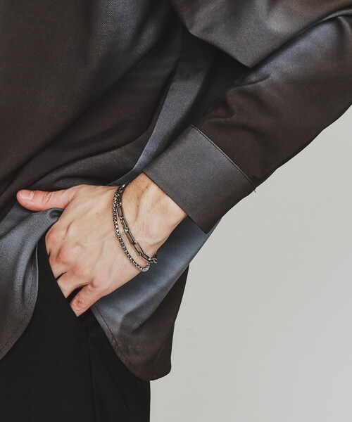 tk.TAKEO KIKUCHI(ティーケータケオキクチ)の「アソートステンレスダブルブレス(ブレスレット・メンズ・シルバー系/シルバー系1/シルバー・00)」の8枚目の写真