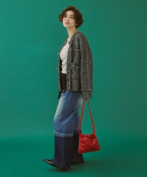 MIRROR STOKE(ミラーストーク)の「【ZOZO限定】COLOR PANEL DENIM PANTS/カラーパネルデニムパンツ(デニムパンツ・レディース・グレー/サックスブルー・LARGE/MEDIUM)」の13枚目の写真