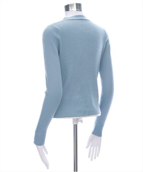 CLEAR BASIC（クリアベーシック）の「ビジューボタンニットカーディガン[春 オフィスカジュアル 着回し抜群 大人 カジュアル]≪SS新作≫（カーディガン/ボレロ・レディース・ブルーグレー/アイボリー/ピンク・F）」の11枚目の写真