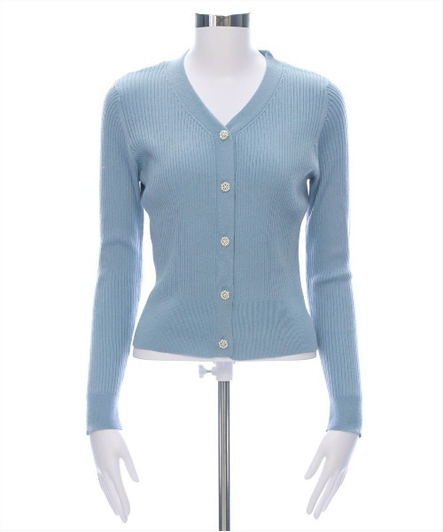 CLEAR BASIC（クリアベーシック）の「ビジューボタンニットカーディガン[春 オフィスカジュアル 着回し抜群 大人 カジュアル]≪SS新作≫（カーディガン/ボレロ・レディース・ブルーグレー/アイボリー/ピンク・F）」の18枚目の写真
