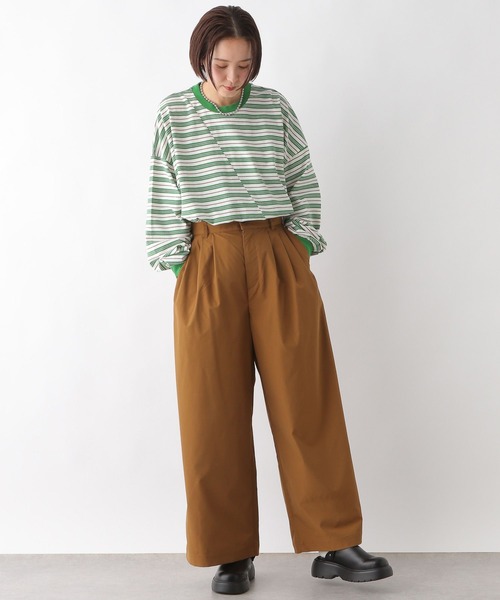 LEPSIM(レプシィム)の「クレイジーマルチボーダーロンT 289457(Tシャツ/カットソー・レディース・ネイビー/ライトブルー/グリーン・FREE)」の8枚目の写真