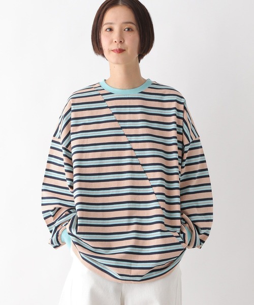 LEPSIM(レプシィム)の「クレイジーマルチボーダーロンT 289457(Tシャツ/カットソー・レディース・ネイビー/ライトブルー/グリーン・FREE)」の12枚目の写真