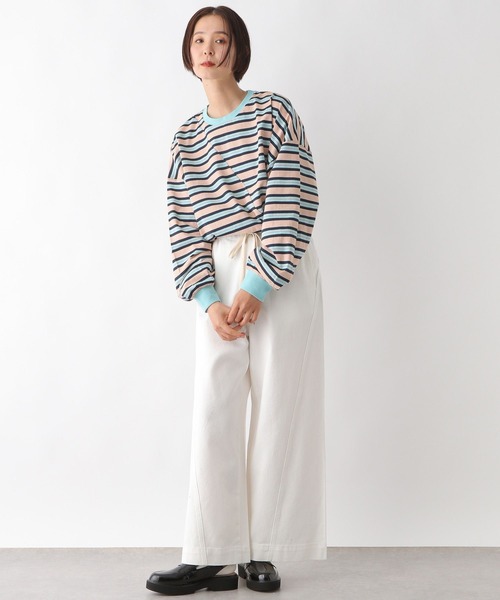 LEPSIM(レプシィム)の「クレイジーマルチボーダーロンT 289457(Tシャツ/カットソー・レディース・ネイビー/ライトブルー/グリーン・FREE)」の17枚目の写真