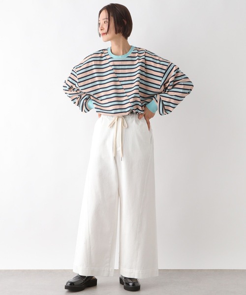 LEPSIM(レプシィム)の「クレイジーマルチボーダーロンT 289457(Tシャツ/カットソー・レディース・ネイビー/ライトブルー/グリーン・FREE)」の18枚目の写真