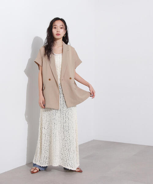 N.(N. Natural Beauty Basic)(エヌエヌナチュラルビューティーベーシック)の「メッシュニットワンピース(ワンピース・レディース・ブラウン/オフホワイト/ホワイト系その他・MEDIUM)」の10枚目の写真