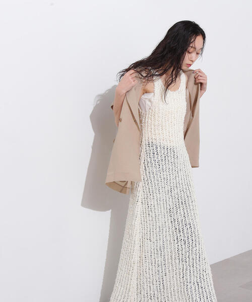 N.(N. Natural Beauty Basic)(エヌエヌナチュラルビューティーベーシック)の「メッシュニットワンピース(ワンピース・レディース・ブラウン/オフホワイト/ホワイト系その他・MEDIUM)」の11枚目の写真