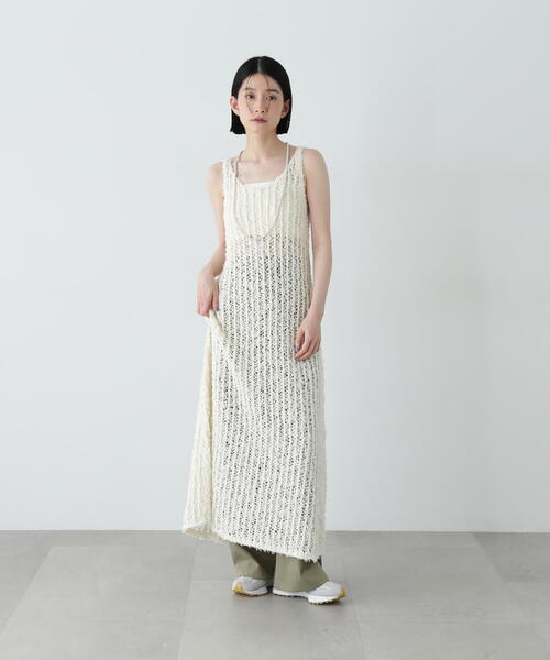 N.(N. Natural Beauty Basic)(エヌエヌナチュラルビューティーベーシック)の「メッシュニットワンピース(ワンピース・レディース・ブラウン/オフホワイト/ホワイト系その他・MEDIUM)」の16枚目の写真