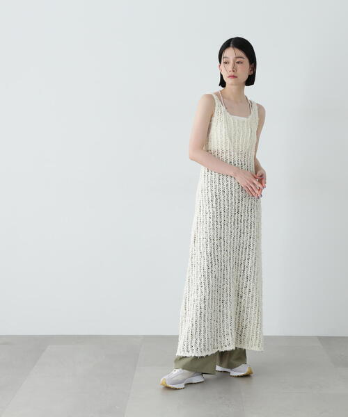 N.(N. Natural Beauty Basic)(エヌエヌナチュラルビューティーベーシック)の「メッシュニットワンピース(ワンピース・レディース・ブラウン/オフホワイト/ホワイト系その他・MEDIUM)」の19枚目の写真