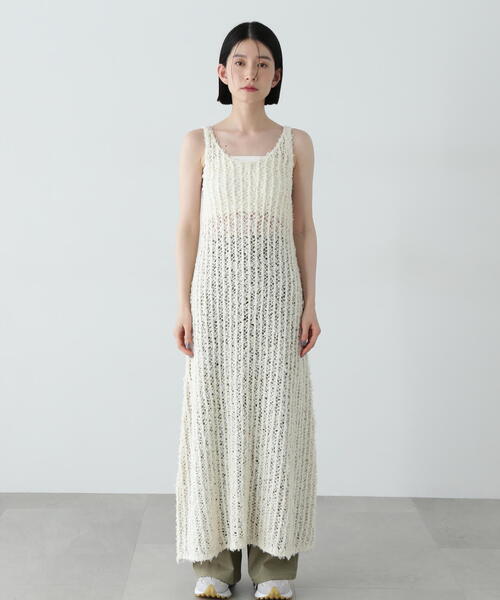 N.(N. Natural Beauty Basic)(エヌエヌナチュラルビューティーベーシック)の「メッシュニットワンピース(ワンピース・レディース・ブラウン/オフホワイト/ホワイト系その他・MEDIUM)」の20枚目の写真