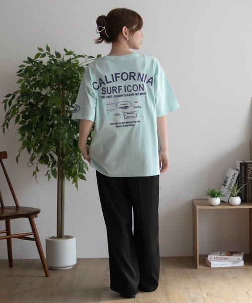 UNDERWRAPS(アンダーラップス)の「UNDERWRAPS BIGデニム貼り付けスリットTシャツ(Tシャツ/カットソー・レディース・ライトピンク/ライトグリーン/ダークグレー・フリー)」の10枚目の写真
