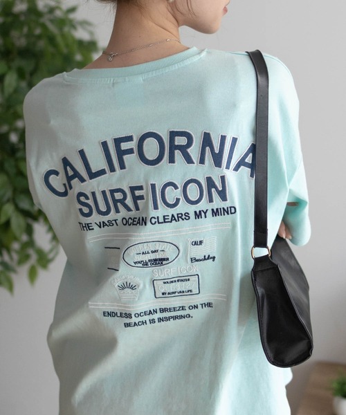 UNDERWRAPS(アンダーラップス)の「UNDERWRAPS BIGデニム貼り付けスリットTシャツ(Tシャツ/カットソー・レディース・ライトピンク/ライトグリーン/ダークグレー・フリー)」の15枚目の写真