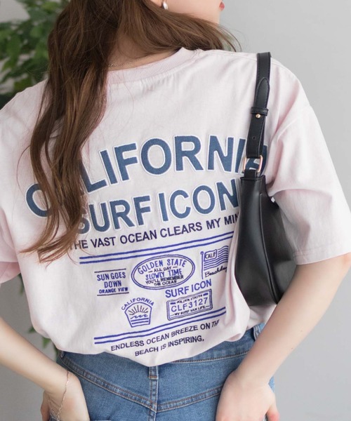 UNDERWRAPS(アンダーラップス)の「UNDERWRAPS BIGデニム貼り付けスリットTシャツ(Tシャツ/カットソー・レディース・ライトピンク/ライトグリーン/ダークグレー・フリー)」の21枚目の写真