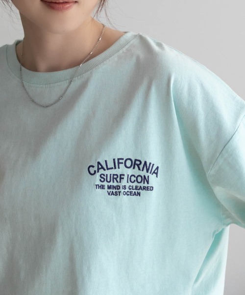 UNDERWRAPS(アンダーラップス)の「UNDERWRAPS BIGデニム貼り付けスリットTシャツ(Tシャツ/カットソー・レディース・ライトピンク/ライトグリーン/ダークグレー・フリー)」の16枚目の写真