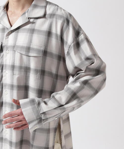 Toironier(トワロニエ)の「Toironier/トワロニエ/Opencollar Check Shirt(シャツ/ブラウス・メンズ・ブラック/グレー・F)」の16枚目の写真