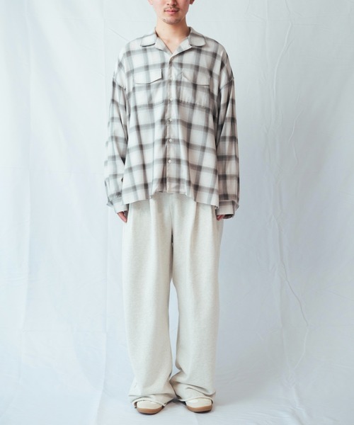 Toironier(トワロニエ)の「Toironier/トワロニエ/Opencollar Check Shirt(シャツ/ブラウス・メンズ・ブラック/グレー・F)」の2枚目の写真