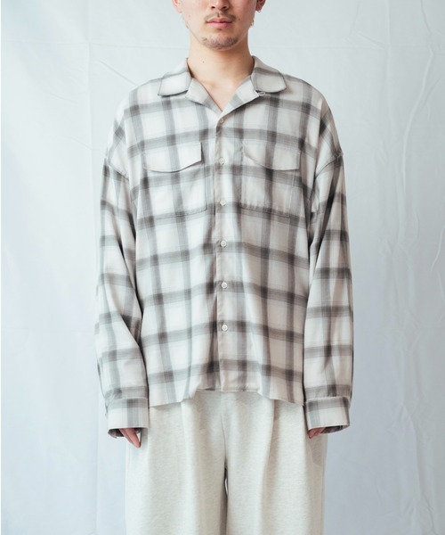 Toironier(トワロニエ)の「Toironier/トワロニエ/Opencollar Check Shirt(シャツ/ブラウス・メンズ・ブラック/グレー・F)」の22枚目の写真
