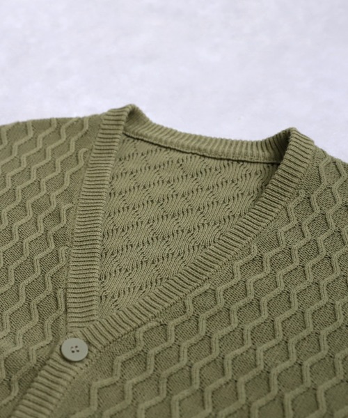 antiqua（アンティカ）の「アランニットカーディガン（ニット/セーター・レディース・グリーン/ブラック/ベージュ・ONESIZE）」の20枚目の写真