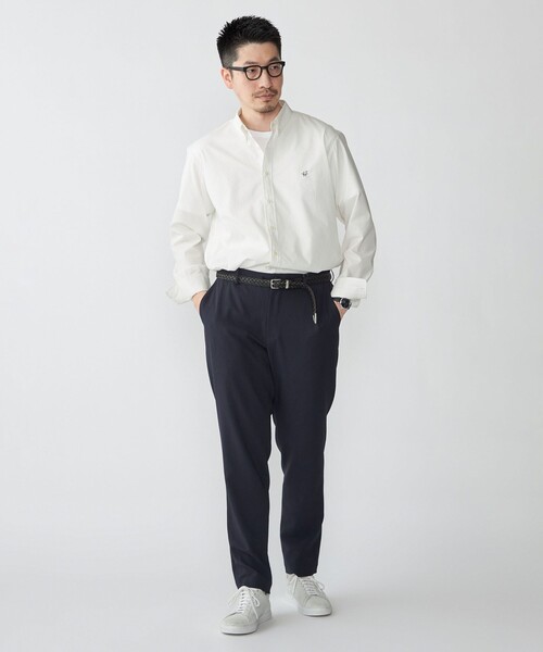 SHIPS（シップス）の「【WEB限定】SHIPS: SOLOTEX(R) DRY ワンポイントロゴ シアサッカー ボタンダウンシャツ（シャツ/ブラウス・メンズ・ネイビー/ホワイト/ブラック・X-LARGE/LARGE/MEDIUM/SMALL）」の4枚目の写真