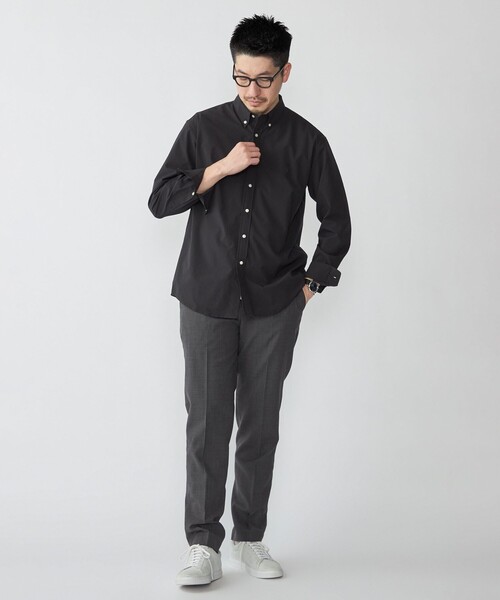 SHIPS（シップス）の「【WEB限定】SHIPS: SOLOTEX(R) DRY ワンポイントロゴ シアサッカー ボタンダウンシャツ（シャツ/ブラウス・メンズ・ネイビー/ホワイト/ブラック・X-LARGE/LARGE/MEDIUM/SMALL）」の5枚目の写真