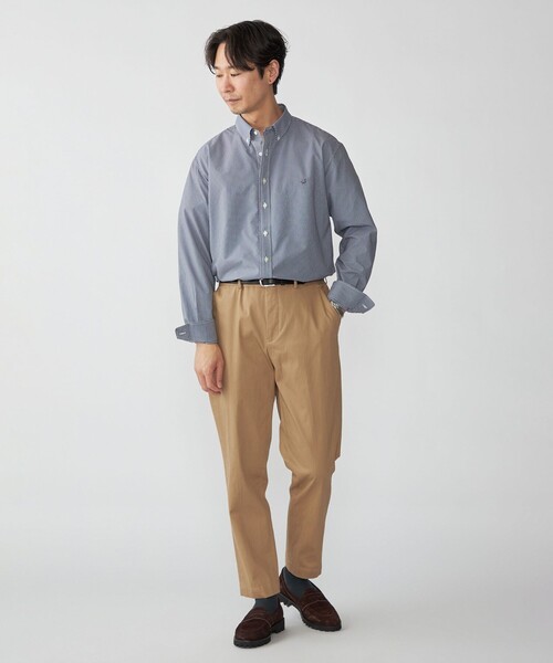 SHIPS（シップス）の「【WEB限定】SHIPS: SOLOTEX(R) DRY ワンポイントロゴ シアサッカー ボタンダウンシャツ（シャツ/ブラウス・メンズ・ネイビー/ホワイト/ブラック・X-LARGE/LARGE/MEDIUM/SMALL）」の6枚目の写真