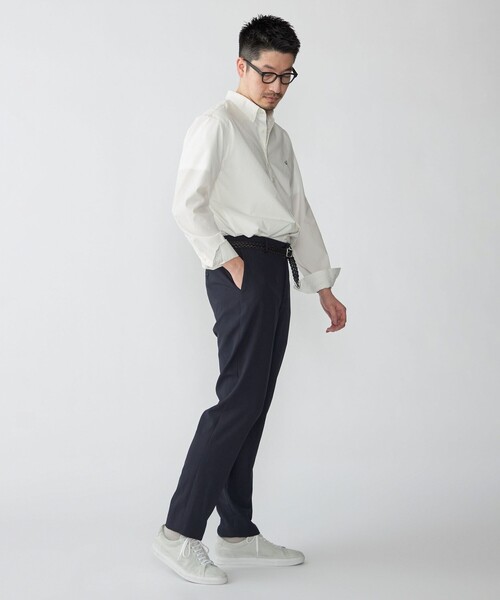 SHIPS（シップス）の「【WEB限定】SHIPS: SOLOTEX(R) DRY ワンポイントロゴ シアサッカー ボタンダウンシャツ（シャツ/ブラウス・メンズ・ネイビー/ホワイト/ブラック・X-LARGE/LARGE/MEDIUM/SMALL）」の9枚目の写真
