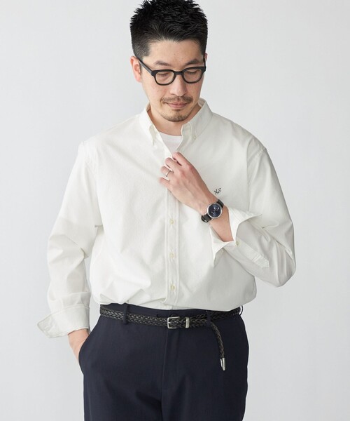 SHIPS（シップス）の「【WEB限定】SHIPS: SOLOTEX(R) DRY ワンポイントロゴ シアサッカー ボタンダウンシャツ（シャツ/ブラウス・メンズ・ネイビー/ホワイト/ブラック・X-LARGE/LARGE/MEDIUM/SMALL）」の10枚目の写真