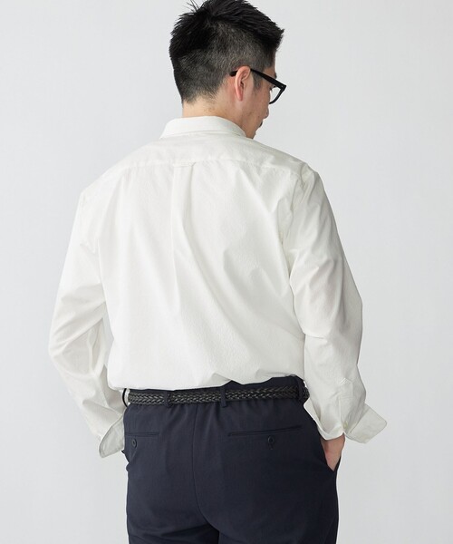 SHIPS（シップス）の「【WEB限定】SHIPS: SOLOTEX(R) DRY ワンポイントロゴ シアサッカー ボタンダウンシャツ（シャツ/ブラウス・メンズ・ネイビー/ホワイト/ブラック・X-LARGE/LARGE/MEDIUM/SMALL）」の12枚目の写真