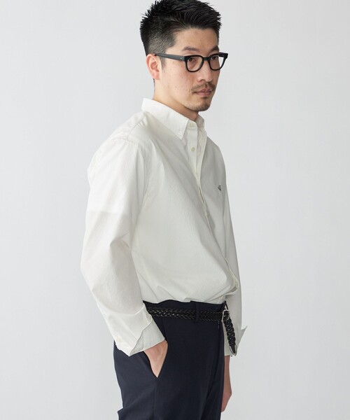 SHIPS（シップス）の「【WEB限定】SHIPS: SOLOTEX(R) DRY ワンポイントロゴ シアサッカー ボタンダウンシャツ（シャツ/ブラウス・メンズ・ネイビー/ホワイト/ブラック・X-LARGE/LARGE/MEDIUM/SMALL）」の13枚目の写真