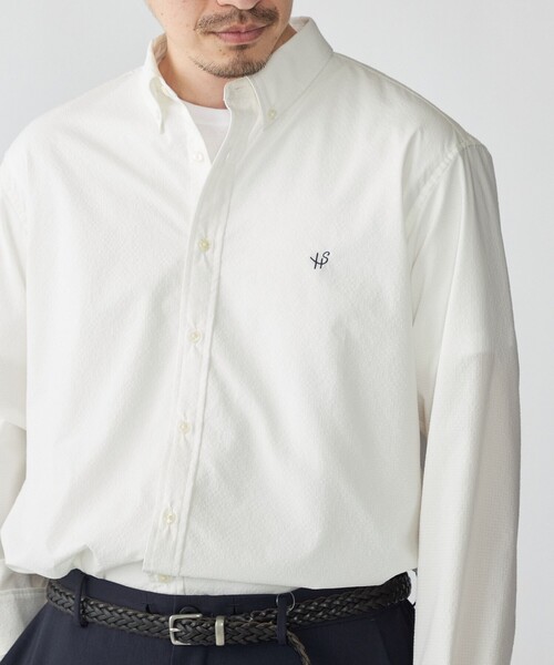 SHIPS（シップス）の「【WEB限定】SHIPS: SOLOTEX(R) DRY ワンポイントロゴ シアサッカー ボタンダウンシャツ（シャツ/ブラウス・メンズ・ネイビー/ホワイト/ブラック・X-LARGE/LARGE/MEDIUM/SMALL）」の14枚目の写真