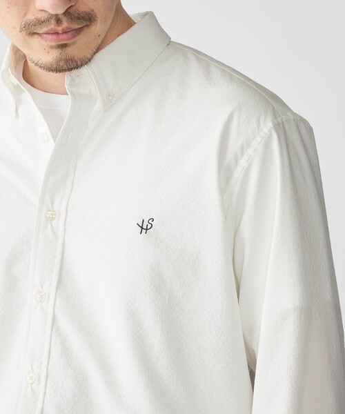 SHIPS（シップス）の「【WEB限定】SHIPS: SOLOTEX(R) DRY ワンポイントロゴ シアサッカー ボタンダウンシャツ（シャツ/ブラウス・メンズ・ネイビー/ホワイト/ブラック・X-LARGE/LARGE/MEDIUM/SMALL）」の15枚目の写真