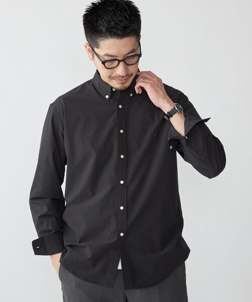 SHIPS（シップス）の「【WEB限定】SHIPS: SOLOTEX(R) DRY ワンポイントロゴ シアサッカー ボタンダウンシャツ（シャツ/ブラウス・メンズ・ネイビー/ホワイト/ブラック・X-LARGE/LARGE/MEDIUM/SMALL）」の16枚目の写真