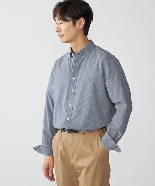 SHIPS（シップス）の「【WEB限定】SHIPS: SOLOTEX(R) DRY ワンポイントロゴ シアサッカー ボタンダウンシャツ（シャツ/ブラウス・メンズ・ネイビー/ホワイト/ブラック・X-LARGE/LARGE/MEDIUM/SMALL）」の18枚目の写真