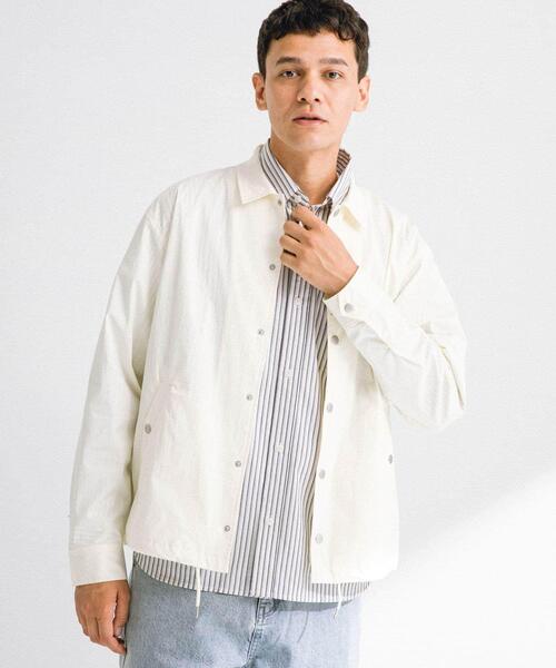 URBAN RESEARCH Sonny Label（アーバンリサーチサニーレーベル）の「撥水シャツカーディガン（シャツ/ブラウス・メンズ・ベージュ系その他/オフホワイト/ネイビー/ブラック・MEDIUM/LARGE）」の6枚目の写真