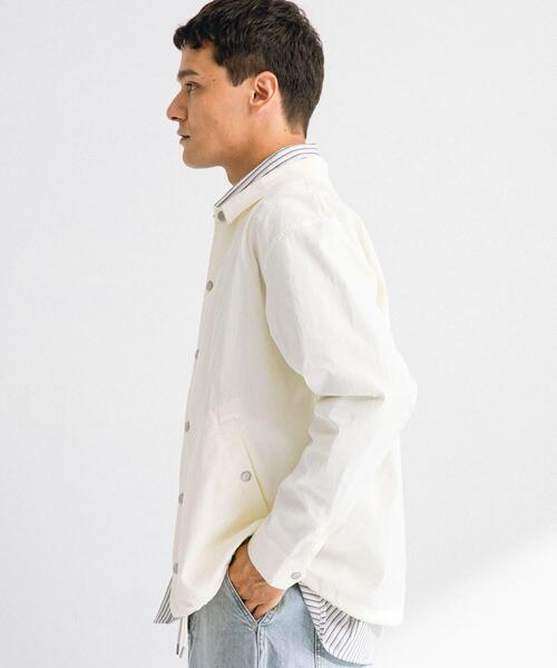 URBAN RESEARCH Sonny Label（アーバンリサーチサニーレーベル）の「撥水シャツカーディガン（シャツ/ブラウス・メンズ・ベージュ系その他/オフホワイト/ネイビー/ブラック・MEDIUM/LARGE）」の9枚目の写真