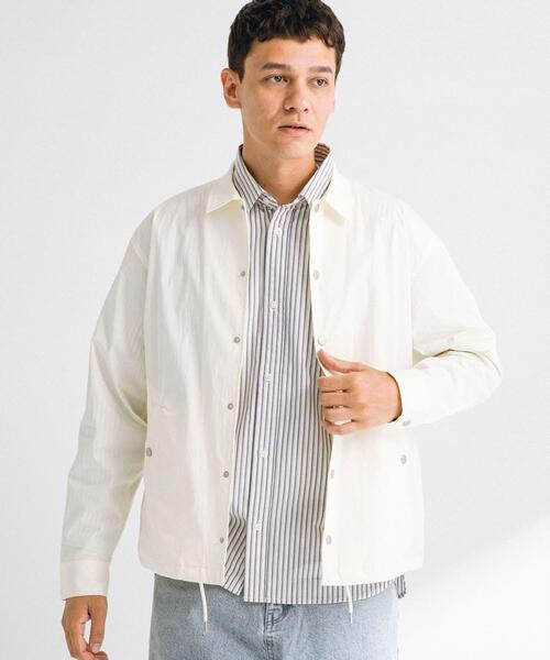 URBAN RESEARCH Sonny Label（アーバンリサーチサニーレーベル）の「撥水シャツカーディガン（シャツ/ブラウス・メンズ・ベージュ系その他/オフホワイト/ネイビー/ブラック・MEDIUM/LARGE）」の12枚目の写真