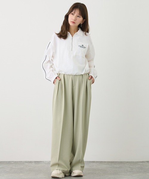 NICOLE CLUB(ニコル クラブ)の「トラックハーフジッププルオーバー(シャツ/ブラウス・レディース・グリーン/オフホワイト/ブラック・MEDIUM)」の8枚目の写真
