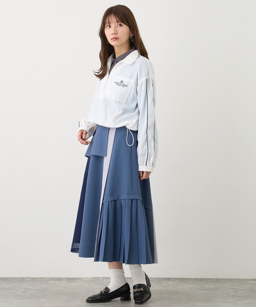 NICOLE CLUB(ニコル クラブ)の「トラックハーフジッププルオーバー(シャツ/ブラウス・レディース・グリーン/オフホワイト/ブラック・MEDIUM)」の11枚目の写真