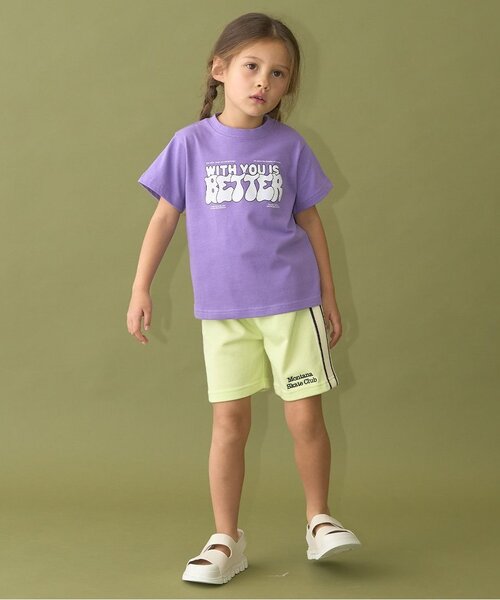 b・ROOM（ビールーム）の「4分丈サイドラインスウェットパンツ（その他パンツ・キッズ・トップグレー/ターコイズブルー/レモンイエロー/バイオレット/ブラック/オートミール・110cm/130cm/140cm/150cm/100cm/120cm）」の19枚目の写真