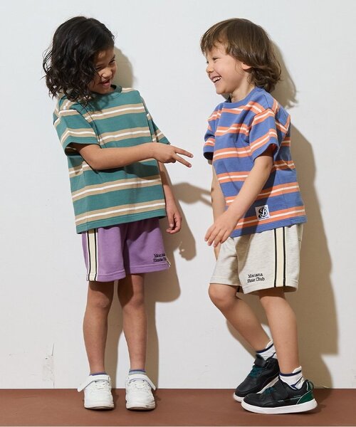 b・ROOM（ビールーム）の「4分丈サイドラインスウェットパンツ（その他パンツ・キッズ・トップグレー/ターコイズブルー/レモンイエロー/バイオレット/ブラック/オートミール・110cm/130cm/140cm/150cm/100cm/120cm）」の7枚目の写真