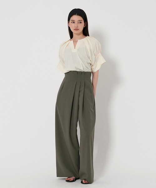 EMMEL REFINES タックノーカラースキッパーブラウス UNITED ARROWS green label relaxing｜<EMMEL REFINES>EM タック