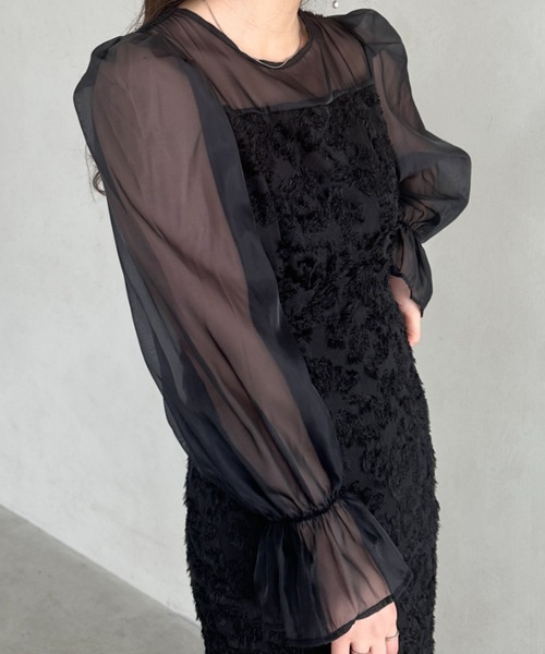 ロングワンピース　オケージョンワンピ 3wayケープロングワンピース