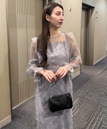 MYMOOD.（マイムード）の「【お気に入り10000越え♪】ラウンドネックシアーロングワンピース ドレス 結婚式お呼ばれオケージョンパーティー（ドレス）」