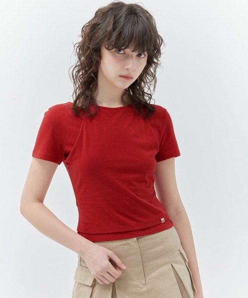 Tシャツ・カットソー KIRSH Kirsch Layered Slim Long Sleeve Red MUSINSA | KIRSH Kirsch Layered Slim Long Sleeve [Red]