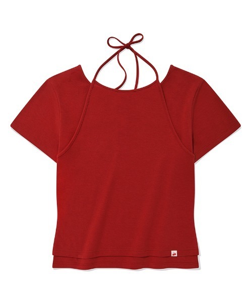 KIRSH(キルシー)の「KIRSH PLAIN DOUBLE LAYERED T-SHIRT キルシー プレーン ダブル レイヤード Tシャツ(Tシャツ/カットソー・レディース・ホワイト/レッド/ブラック・ONE SIZE)」の4枚目の写真