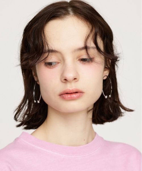 SLY(スライ)の「CIRCULAR BARBELL BIG P/EARRING サーキュラー バーベル ビッグ ピアス(ピアス(両耳用)・レディース・ゴールド/シルバー・FREE)」の1枚目の写真