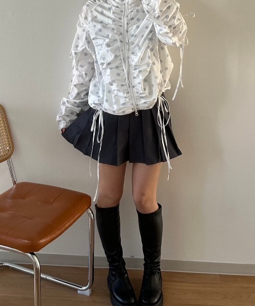 nemne store(ネンネストア)の「【sepup】シャーリングギャザーブルゾン(ナイロンジャケット・レディース・ピンク系/アイボリー・MEDIUM/SMALL)」の15枚目の写真