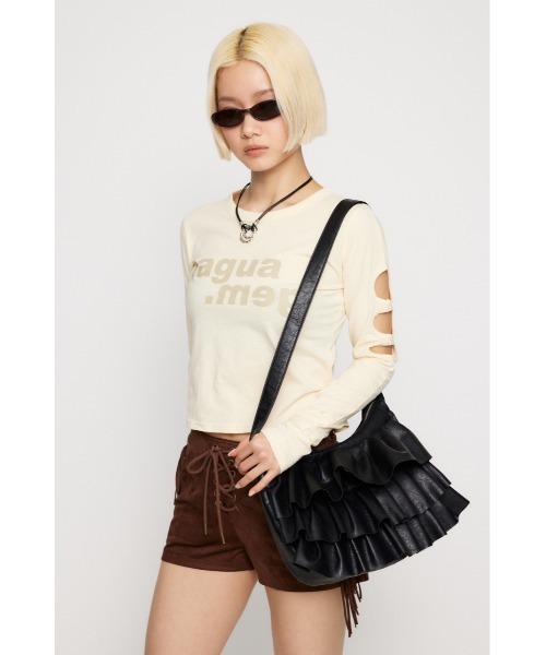 LAGUA GEM(ラグアジェム)の「FRILL ショルダーバッグ(ショルダーバッグ・レディース・ブラック/ブラウン・FREE)」の9枚目の写真